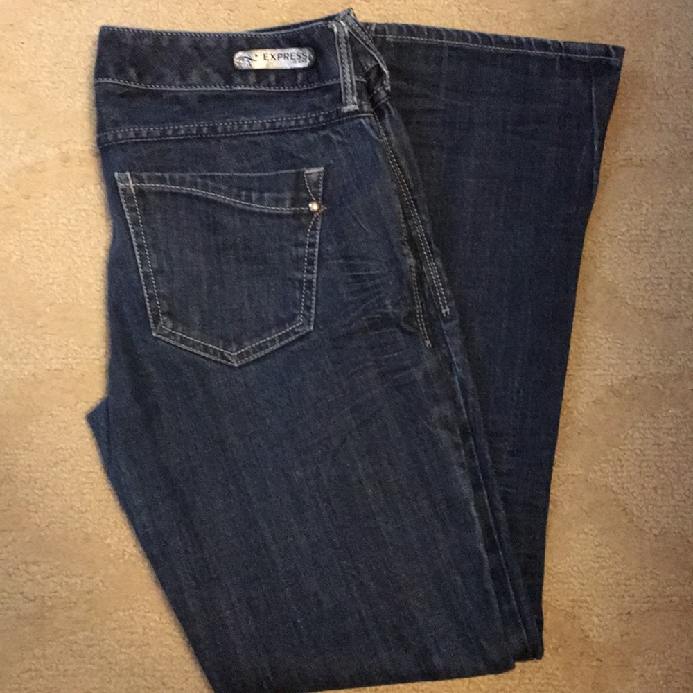 Express “barely boot” darkwash jeans